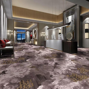 Tapis de sol d'hôtel en nylon personnalisé Tapis mur à mur 5 étoiles design moderne rouge d'<span class=keywords><strong>occasion</strong></span> luxe dans le hall d'hôtel - Product Image 4