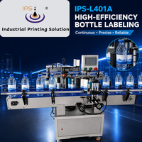 Machine d'étiquetage automatique de bouteilles d'eau IPS-L401A + Applicateur d'étiquettes autocollantes de haute précision (+0,1 mm) pour bouteilles