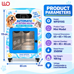 Macchina Completamente Automatica per il Bagno degli Animali Domestici, Attrezzatura per il Lavaggio di Cani e Gatti con Asciugatura ad Aria Calda e Sterilizzazione, Alimentata a Batteria - Product Image 6