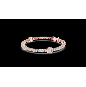 Bracelet en diamant de laboratoire géométrique doré, fabriqué en or 14K 18K, avec un design moderne et élégant, brillant et étincelant - Product Image 5