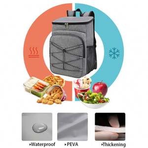 Large Capacity 15L Oxford Reusable Waterproof Classic <b>Cooler</b> <b>Backpack</b> Unisex Portable Office Insulated Lunch Bag Travel Picnic - Product Image 5