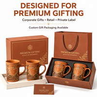 Taza de Gres Terracota Mate con Diseño de Corona de Laurel, Taza de Cerámica para Café y Té, Regalo Corporativo, Logotipo Personalizado, Proveedor al por Mayor de Artículos para Beber