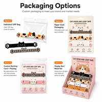 Pince à cheveux personnalisée style japonais avec broderie de chat et bande auto-agrippante, support de franges animaux personnalisé, vente en gros