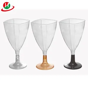 Custom Biodegradable Dessert container 5.41 oz plastic Drinking Cups wine champagne cup With Cover