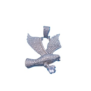 Pendentif Collier Modèle Aigle 3D en Cuivre Argenté Brillant, Design Bijou Animalier - Product Image 5
