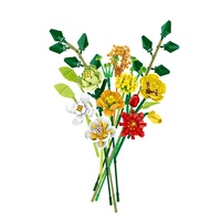 Bloques de Construcción de Ramos de Flores, Juego de Bloques de Construcción para Tiendas de Regalos al por Mayor, Juguetes de Exhibición Botánica, Juguetes de Decoración para el Hogar