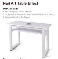 Nouvelle table de manucure professionnelle avec aspirateur de poussière, coque blanche et interrupteur LED bleu – Vente directe usine