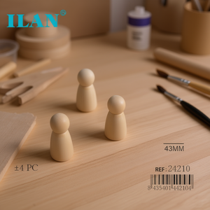 Marionnette en bois ILAN 43 mm, finition naturelle, accessoire artisanal - Product Image 2