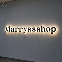 Enseigne LED 3D personnalisée haute luminosité avec lettres rétroéclairées en acrylique, signalétique murale extérieure, décoration lumineuse pour café, logo LED pour magasin