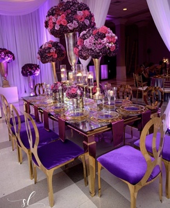 Luxury Hotel Events Furniture <strong>White</strong> Glass Top Stainless Steel Wedding Square Rectangle <strong>Dining</strong> <strong>Table</strong> - Product Image 1