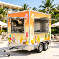 Remorque de restauration rapide carrée personnalisée, chariot de cuisine mobile, concession mobile remorquable pour desserts et biscuits