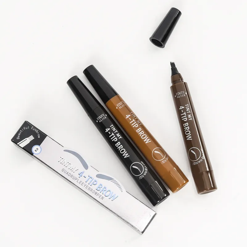 HA109 Four Pencil Four-Pronged Not Easy Smudge Liquid Water Waterproof Make Up Tattoo Eye Brow Fork Tip Enhancer Eyebrow Pen