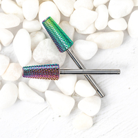 Fraise à ongles professionnelle 5 en 1 en carbure de tungstène de haute qualité avec logo personnalisé, 7MM, conique, Super Cut Mermaid 5XC, verte, pour lime électrique, rose
