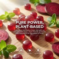 Complément Énergétique Premium OEM : Gommes de Betterave avec CoQ10, Extrait de Betterave, Extrait de Pépins de Raisin, Extrait de Poivre Noir, Vitamines