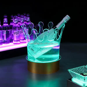Seau à glace LED transparent en acrylique pour fêtes, mariages, bars, présentoir à champagne, vodka, vin pour discothèques - Product Image 2