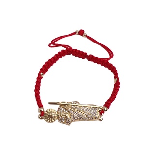 Bracelet tressé porte-bonheur Saint Jude fait à la main, plaqué or, zircone cubique, bracelets en corde de Saint Jude, vente en gros - Product Image 1