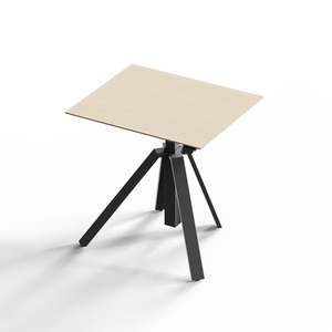 Table d'appoint réglable en hauteur à <span class=keywords><strong>colonne</strong></span> unique avec base en T et plateau en bois, bureau mobile assis-debout pour la maison et le bureau - Product Image 4