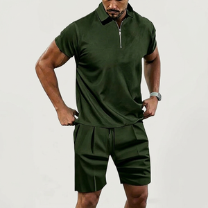 Conjunto de Pantalones Cortos Deportivos para Hombre, Talla Grande, Transpirables, de Secado Rápido, con Logotipo Personalizado, Dos Piezas, OEM, 100% Algodón - Product Image 1