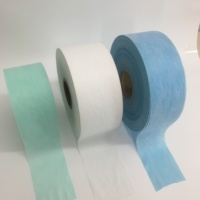 Blau/Grün/Weiß elastischer Vliesstoff bund