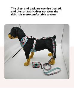 Set tali kekang anjing enam potong kualitas tinggi <span class=keywords><strong>Harness</strong></span> dada bernapas Mewah kerah anjing peliharaan tersedia Kecil Sedang besar XL - Product Image 4