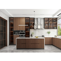 Meubles de cuisine et de salle à manger sur mesure en gros 2026, couleur personnalisée, placards en bois plaqué naturel, respectueux de l'environnement