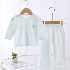 Offre Spéciale Été – Ensemble 2 Pièces Bébé en Coton Fin, Pyjama Respirant <span class=keywords><strong>pour</strong></span> Nourrisson, Tenue Douce <span class=keywords><strong>pour</strong></span> la Maison, Ensemble de Sous-vêtements Personnalisable avec Logo - Product Image 4