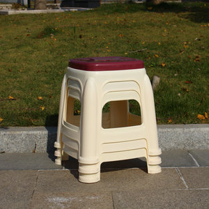 Taizhou plastic medium-high <b>stool</b>, 40cm, household four-legged square <b>stool</b>, adult plastic half-high <b>stool</b>, factory direct - Product Image 3