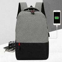 Tas bisnis sekolah pria, ransel tiga potong Oxford USB eksternal trendi Set ransel Laptop