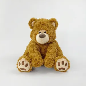 주문 로고 디자인을 가진 장난감 견면 벨벳 채워진 갈색 곰
