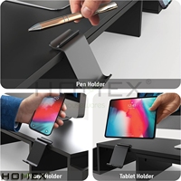 Accessoires d'ordinateur réglables support de moniteur de jeu organisateur de bureau en bois parfait pour le bureau à domicile