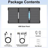 Produits solaires d'extérieur les plus vendus, kit de panneaux solaires pliables à charge rapide QC3.0, 45 W, entrepôt américain
