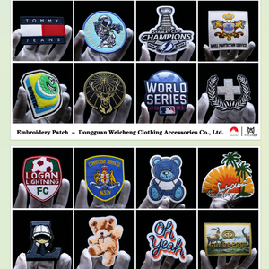 衣類用カスタム刺繍ワッペン 3Dエンボス加工パッチ ファブリックバッジ サプライヤーロゴ アイロン転写 DTFプリント 刺繍ラベル - Product Image 5