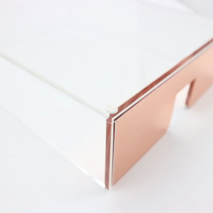 Rõ ràng <span class=keywords><strong>Acrylic</strong></span> Rose Gold Máy tính để bàn Khay giấy thời trang 5mm dày Tạp Chí Lưu trữ giỏ nộp hồ sơ sản phẩm - Product Image 4