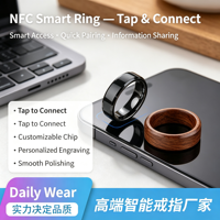 Bague intelligente NFC en céramique haut de gamme personnalisée avec puce NTAG216 CUID, bague RFID passive pour le contrôle d'accès et les cartes de visite professionnelles