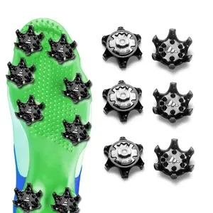 Easy Replacement Spikes Cleats Golf Shoes Black Soft TPU Spikes Anti-Skid Spikes,Easy to Change Studs for Golf Shoes HA01543