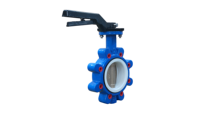 Vanne papillon manuelle à vis sans fin avec siège en PTFE ANSI 150LB, disque en acier inoxydable 304, DN50-600, pour applications industrielles générales et aquatiques
