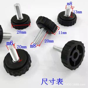 Furniture Leg Adjustable Plastic Feet M8 <b>28mm</b> Round Bottom For Cabinet Kitchen TV Stand Easy Installation - Product Image 2
