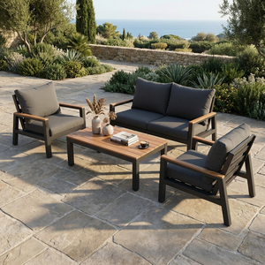 Conjunto de Sofás Modernos para Jardín con Estructura de Aluminio para Apartamentos, Hoteles, Parques y Patios - Muebles Resistentes a la Intemperie para Interiores/Exteriores - Product Image 2