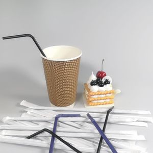 Pailles à boire 100% biodégradables en PLA, jetables, écologiques, emballées individuellement, 6 mm 8 mm, pour les bars, les fêtes, le camping - Product Image 6