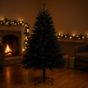 Árbol de Navidad Artificial de PVC de 6 pies con Soporte Negro para Interiores, Sin Luces Incluidas, Fácil Instalación - Product Image 2