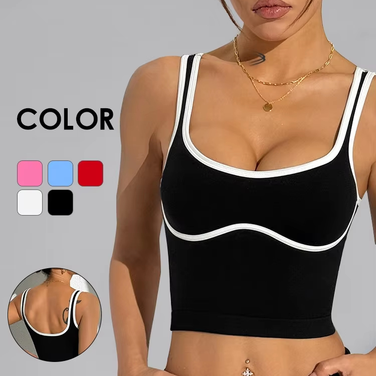 VERSION OF YOU NEW Tank Bra Top Sおまとめ売り Tank Top With Built In Bra Cups Women's Square Neck Vest