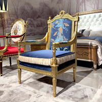 Palais rétro français sculpté lumière luxe tissu chaise de loisirs villa haut de gamme salon style européen canapé simple