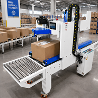 Machine de scellage automatique de cartons avec ajustement adaptatif et système d'étiquetage par impression pour l'automatisation des entrepôts logistiques