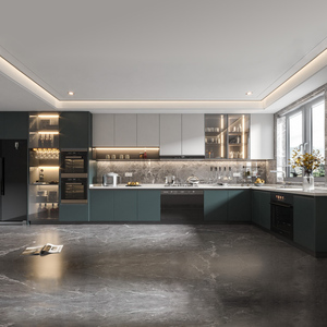 Armoire de <span class=keywords><strong>cuisine</strong></span> <span class=keywords><strong>moderne</strong></span> Balom, <span class=keywords><strong>design</strong></span> en bois massif, cuisines intégrées, armoire de <span class=keywords><strong>cuisine</strong></span> comprenant robinet, dosseret, accessoires - Product Image 3