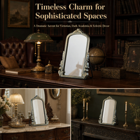 Miroir vintage vert bronze pour la décoration d'entrée d'hôtel ou de boutique, miroir mural ou sur table avec cadre en bois, couleur personnalisée
