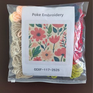 <span class=keywords><strong>Kit</strong></span> de broderie au point piqué, tous les matériaux inclus, ensemble de couture carré tendance 25x25cm à prix avantageux - Product Image 5