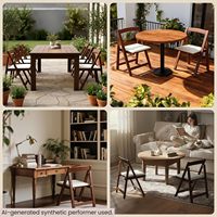 Chaise pliante en bois avec assise rembourrée, portable et empilable, en bois massif, idéale pour les mariages, événements et bureaux.