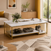 Table basse et meuble TV combinés en marbre et pierre pour salon, style moderne