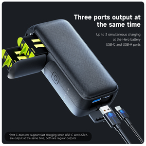 Boîte de rangement et de charge Telesin, <span class=keywords><strong>batterie</strong></span> <span class=keywords><strong>externe</strong></span> 10 000 mAh, chargeur portable anti-poussière pour batteries GoPro 11/10/9/8/7/6/5 - Product Image 5