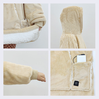 Luxuriöse Übergroße Beheizte Strick-Hoodie-Decke Superweiche Sherpa-Fleece Tragbare Wurfdecke für Bett und Sofa Maßgefertigte Faltbare Robuste Vier-Wege-Decke